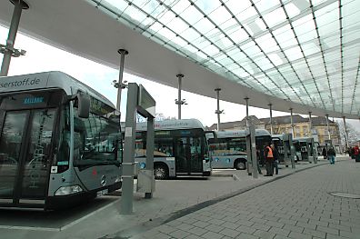 011_15357 - Haltebuchten mit Autobussen der Hamburger Hochbahn unter dem Glasdach des ZOB.