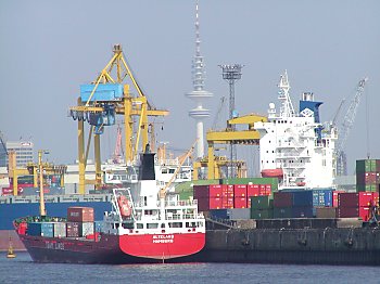 011_14652 - Containerschiffe am Kai im Hamburger Hafen.