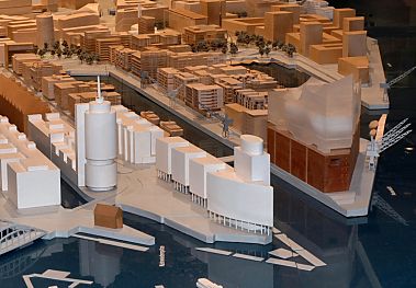 011_14769 Modell der geplanten Hafencity; aufgestellt im Kesselhaus; Blick ber den Sandtorhafen;