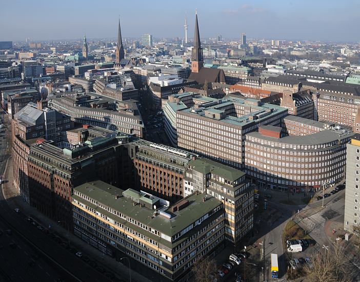  Luftbild  von Hamburg  Sprinkenhof Blick ber das 