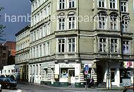 Hamburg-Bilder - Architekturfotos Gngeviertel. Eckgebude Speckstrasse / Caffamacherreihe (ca. 1976).