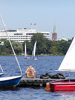 Bilder Hamburg Sehensw�rdigkeiten Alster 2002_2398_096