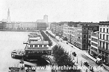 011_14168 - Blick ber den Jungfernstieg Richtung Ballindamm; historische Aufnahme ca. 1890 