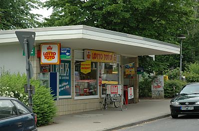 011_14316 einzelnd stehendes Geschftsgebude; Kiosk in der Gartensiedlung am Hohnerkamp. 