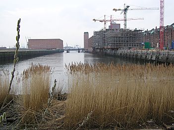 011_14707 BlickBlick von den zuknftigen Magellan-Terrassen ber den Sandtorhafen. (03/2004)