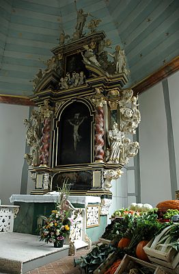 011_14979 - Altar der Nikolaikirche sowie Dekoration zum Erntedankfest. 
