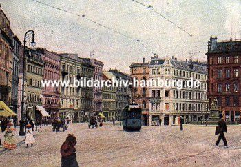 011_15111 - eine historische Strassenbahn kommt vom Jungfernstieg. ( ca. 1912 )