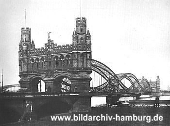 011_14261 - Blick auf die Norderelbbrcken; errichtet 1887; Abb. ca. 1920 
