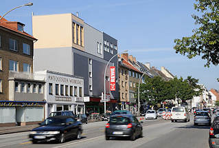 8074 Hoheluftchaussee - Haupverkehrsader Hamburgs - Strassenverkehr, Geschftshuser - Lden.